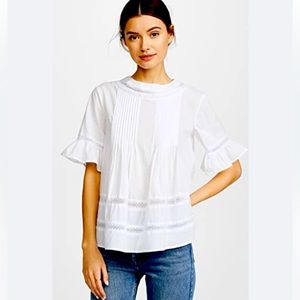 English Factory Lace Boho Blouse, White, XS, NWT